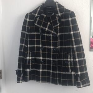 Nice Claup women’s L blue plaid vintage coat